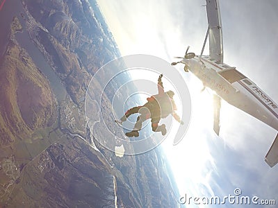Skydive plane fly Editorial Stock Photo