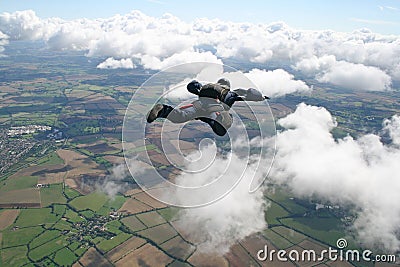 Skydiver in freefall Stock Photo