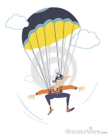 Cartoon skydiver man Vector Illustration