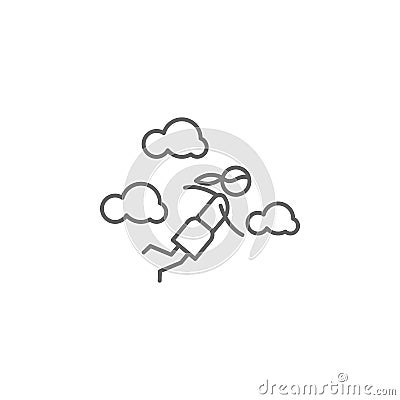Skydiving, adventure icon. Element of adventure icon. Thin line icon for website design and development, app development. Premium Stock Photo
