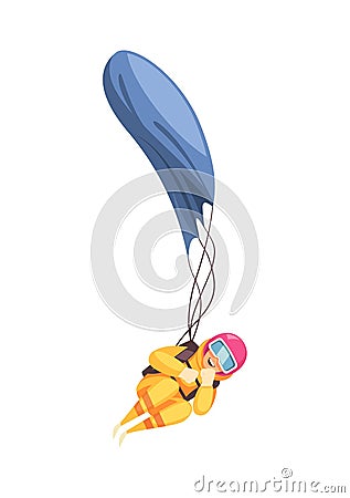 Skydiving Flat Illustration Vector Illustration