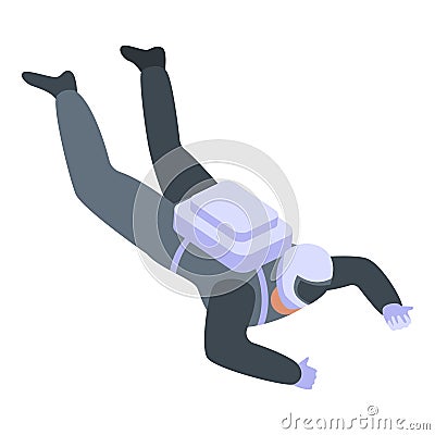 Skydiving icon, isometric style Vector Illustration