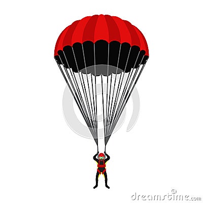 Skydiving school, academy illustration. Parachutist, extreme sport Cartoon Illustration