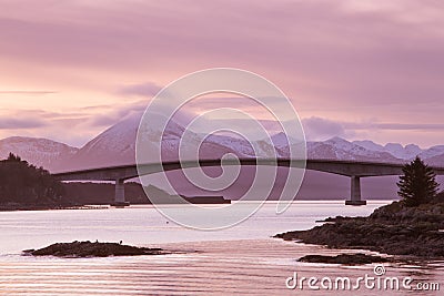 Skye bridge from mainland leading to Isle of Skye in Scotland, Kyle of Lochalsh Stock Photo