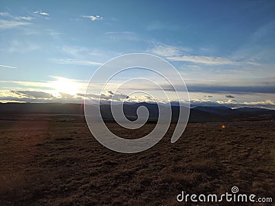 Skyland sunlight montains Stock Photo