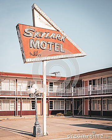 Skylark Motel sign in Wildwood, New Jersey Editorial Stock Photo