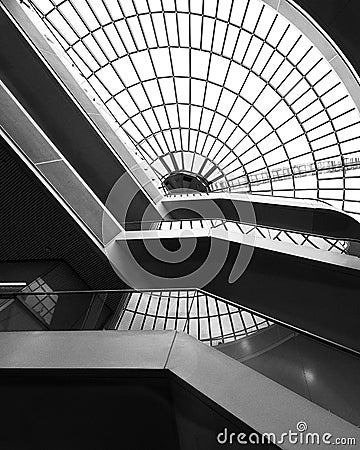 Skylight ceiling of the Perlan museum Editorial Stock Photo