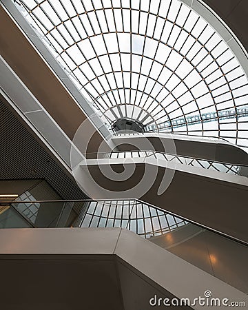 Skylight ceiling of the Perlan museum Editorial Stock Photo