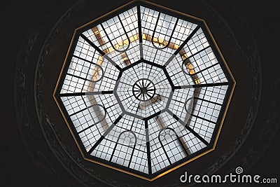 Skylight in a vatican museums. Glass ceiling of the spiral staircase Editorial Stock Photo