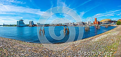 Skyline of Cardiff bay in Wales, UK Stock Photo