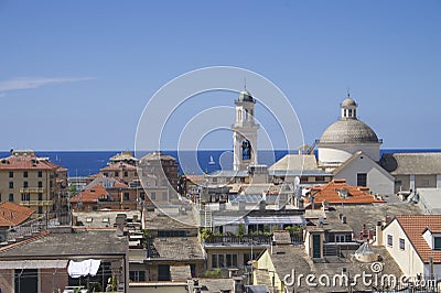 Skyline of Chiavari, Genoa, Italy Stock Photo