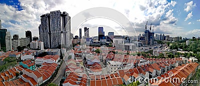 Skyline of Chinatown, Singapore Editorial Stock Photo