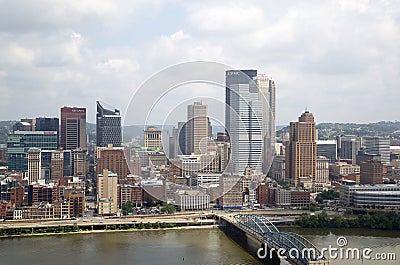 Skyline of city Pittsburgh PA USA Editorial Stock Photo