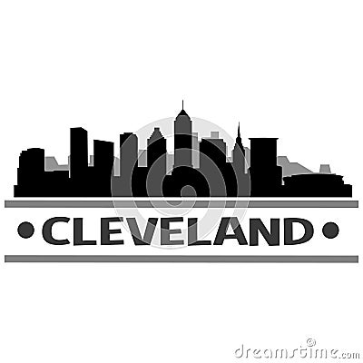 Cleveland Skyline City Icon Vector Art Design Vector Illustration