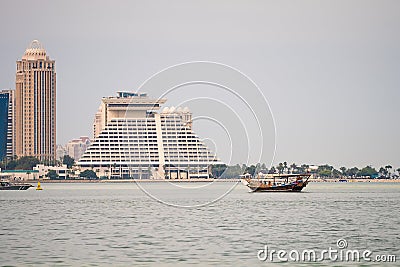 Skyline Doha in the afternoon at Doha corneach, Qatar 10-04-2024 Editorial Stock Photo