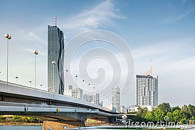 Skyline of Donaucity Vienna , Austria Stock Photo