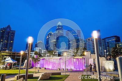 Skyline of downtown Charlotte in north carolina Editorial Stock Photo