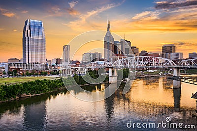 Skyline of downtown Nashville, Tennessee Stock Photo