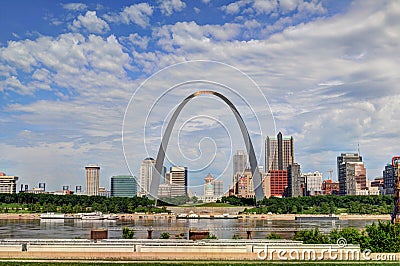 Skyline of Downtown Saint Louis, Missouri Editorial Stock Photo