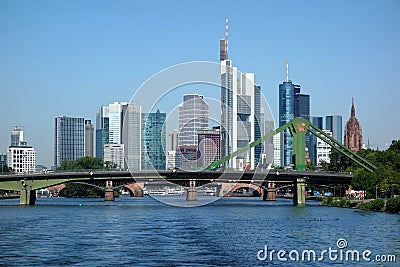 Skyline of Frankfurt Main. Germany, Financial District Editorial Stock Photo