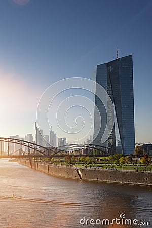 Skyline of Frankfurt at main Editorial Stock Photo