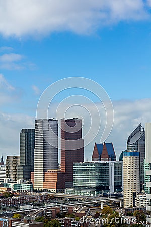 Skyline of The Hague city Editorial Stock Photo