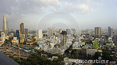 skyline of ho chi minh city at dusk Editorial Stock Photo