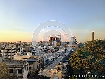 Skyline of an Indian City Stock Photo