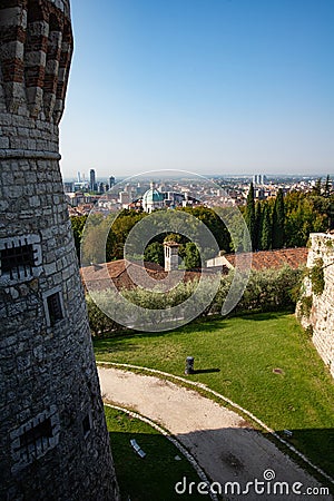 City of Brescia seen frommthe town castle. Lombardy, Italy Stock Photo