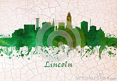 Lincoln city Nebraska skyline Stock Photo