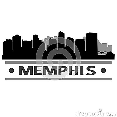 Memphis Skyline City Icon Vector Art Design Vector Illustration