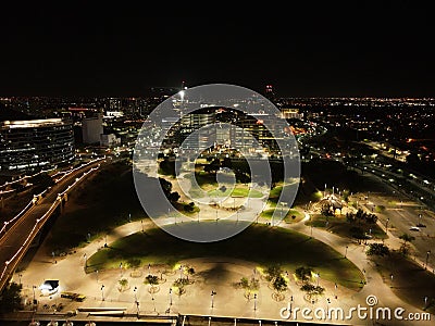 Skyline At Nightime Editorial Stock Photo