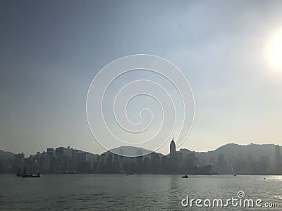 Skyline of northern Hongkong Island Stock Photo