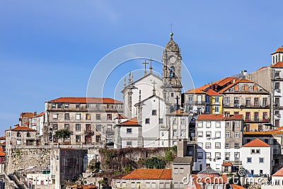 Skyline of the old part of the city of Porto, Portugal Stock Photo