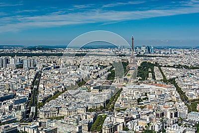 Skyline of Paris from the top of the Montparnasse tower Stock Photo