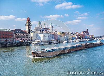 Skyline Passau in Germany Bavaria Editorial Stock Photo