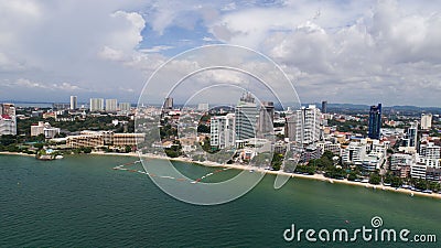 Skyline of Pattaya from aerial view, Pattaya city, Chonburi Editorial Stock Photo