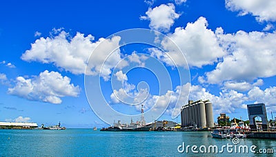 Skyline of Port Louis, Mauritius Editorial Stock Photo