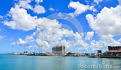 Skyline of Port Louis, Mauritius Editorial Stock Photo