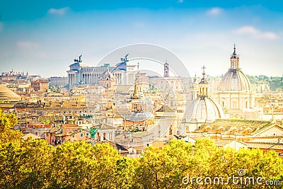 skyline of Rome, Italy Stock Photo