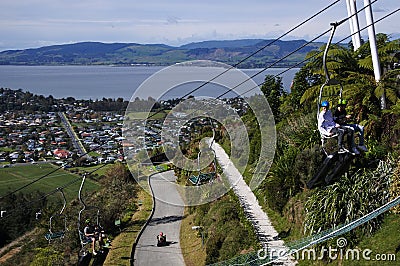 Skyline Rotorua Luge New Zealand Editorial Stock Photo