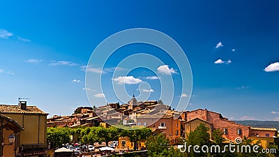 Skyline of Roussillion in Provence, France Editorial Stock Photo