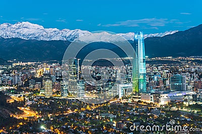 Skyline of Santiago de Chile Stock Photo