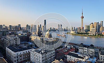 Skyline of the Shanghai City Editorial Stock Photo