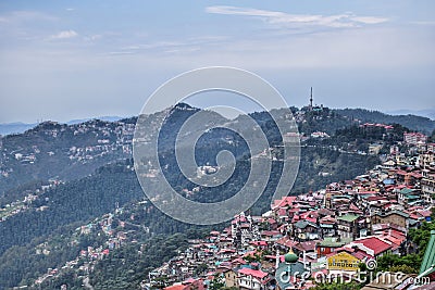 Skyline of shimla in Himachal pradesh Editorial Stock Photo