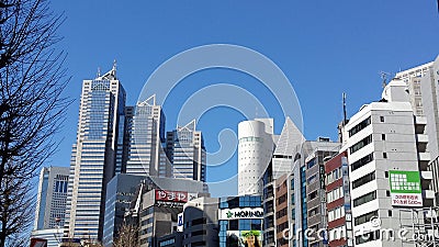Skyline in Shinjuku - Tokyo Editorial Stock Photo