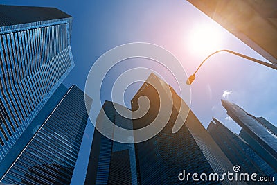 Skyline of Singapore city. Downtown skyscrapers office buildings Stock Photo