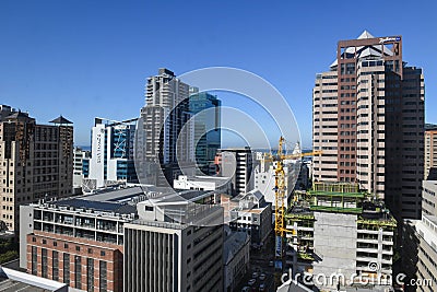 Skyline with skyscraper under construction at Cape Town on South Africa Editorial Stock Photo