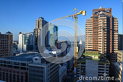 Skyline with skyscraper under construction at Cape Town on South Africa Editorial Stock Photo