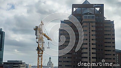 Skyline with skyscraper under construction at Cape Town on South Africa Editorial Stock Photo